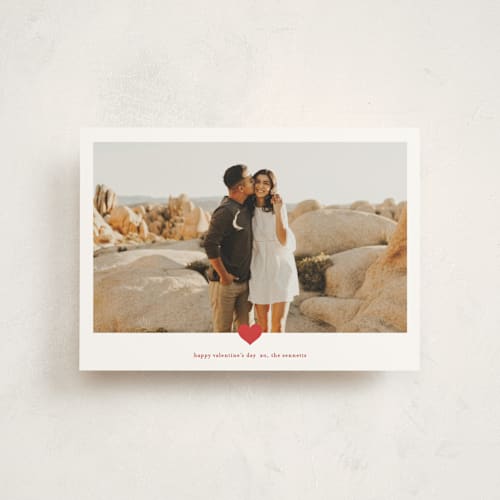 This is a strawberry valentine postcards with standard by Stacey Meacham called minimal heart printing on signature in postcard