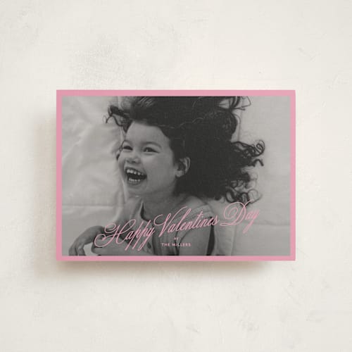 This is a bubblegum valentine postcards with standard by Kelly Watkins called minimal frame printing on signature in postcard