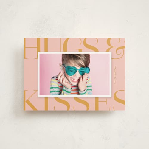 This is a melon valentine postcards with standard by Brandy Folse called hugs & kisses printing on signature in postcard