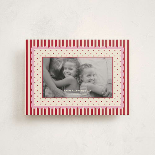 This is a cherry soda valentine postcards with standard by Ashlee Townsend called pattern on pattern printing on signature in postcard