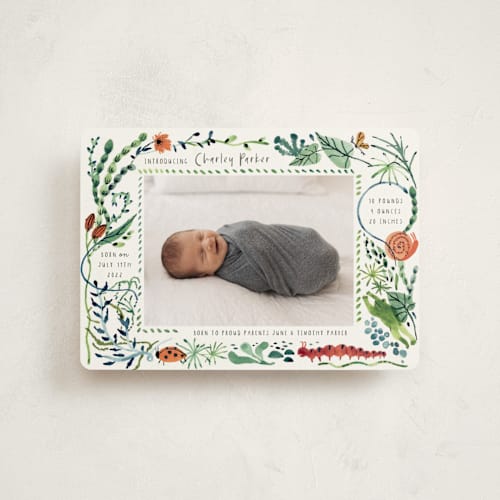 This is a pond petite birth announcements with standard by Morgan Ramberg called snuggle bug printing on recycled smooth signature in petite