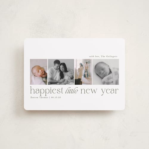 This is a forest babys first christmas with standard by Sarah Brown called little merriest printing on recycled smooth signature in petite