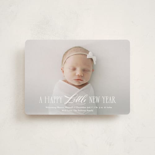 This is a snowflake babys first christmas with standard by Julie Murray called new little one printing on recycled smooth signature in petite