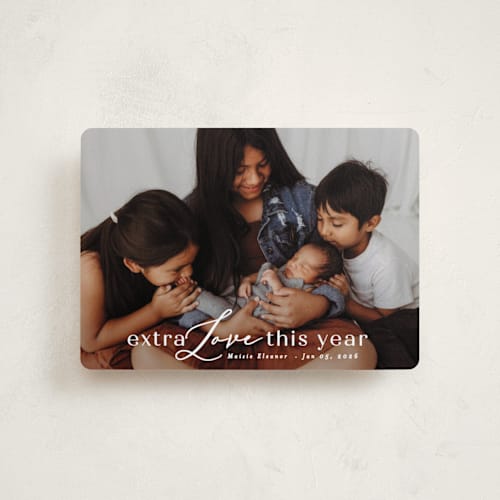 This is a cotton babys first christmas with standard by Angela Thompson called new year baby printing on recycled smooth signature in petite