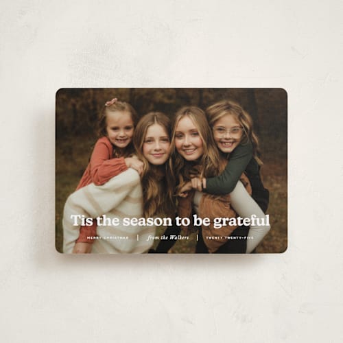 This is a snow petite holiday cards with standard by Annie Clark called warmth printing on recycled smooth signature in petite