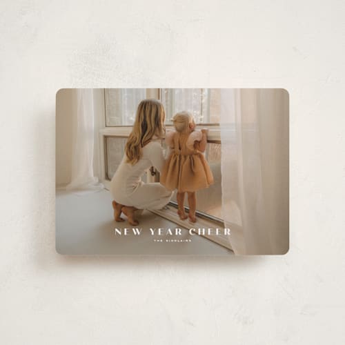 This is a snow petite holiday cards with standard by chocomocacino called cruffino printing on recycled smooth signature in petite