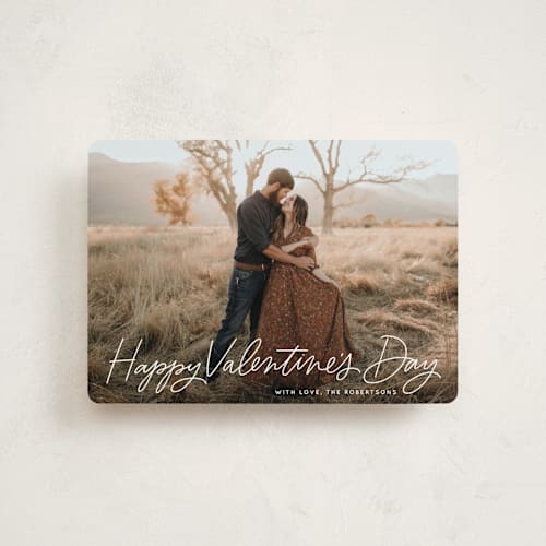 This is a cotton valentines day with standard by Kristen Magee called scripty happy valentine's printing on recycled smooth signature in petite