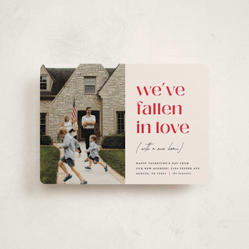 This is a cream valentines day with standard by Erica Krystek called valentine move printing on recycled smooth signature in petite