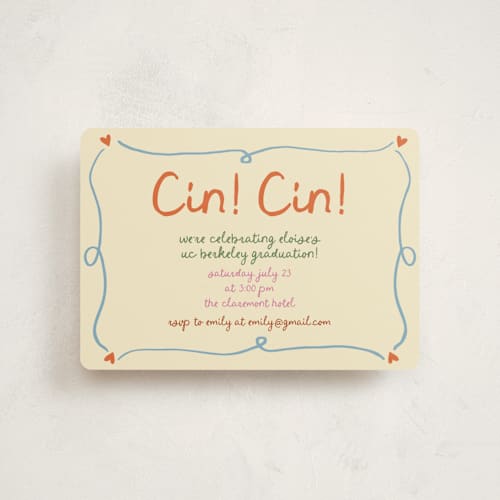 This is a verona graduation invitations with standard by Stephanie Heinrich Godbout called cin cin printing on signature in petite