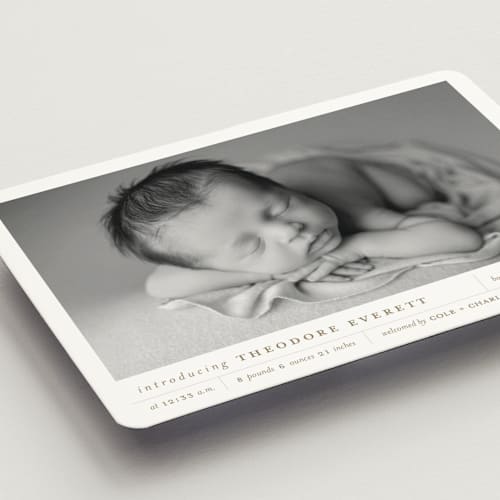 This is a sand birth announcement magnets with standard by Alexandra Cohn called modern grid printing on magnet paper in magnet