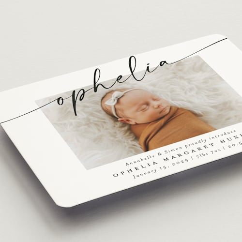 This is a coal birth announcement magnets with standard by Meggy Masters called signature name printing on magnet paper in magnet