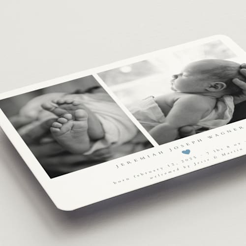 This is a sky birth announcement magnets with standard by Emily Sabol Goss called effortless printing on magnet paper in magnet