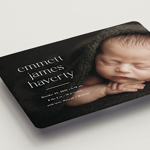 This is a cloud birth announcement magnets with standard by Susan Asbill called details printing on magnet paper in magnet