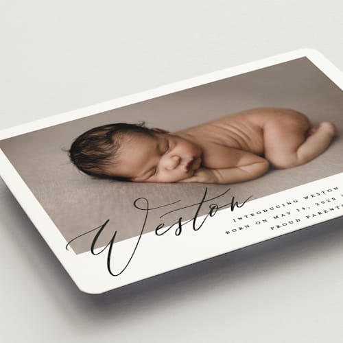 This is a cloud birth announcement magnets with standard by Carolyn Nicks called sweet introduction printing on magnet paper in magnet