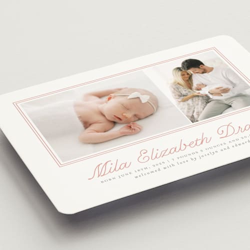 This is a melon birth announcement magnets with standard by Laura Hankins called byline printing on magnet paper in magnet