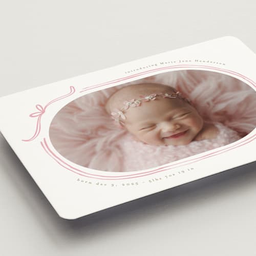 This is a gumdrop birth announcement magnets with standard by Creo Study called bundle of joy printing on magnet paper in magnet