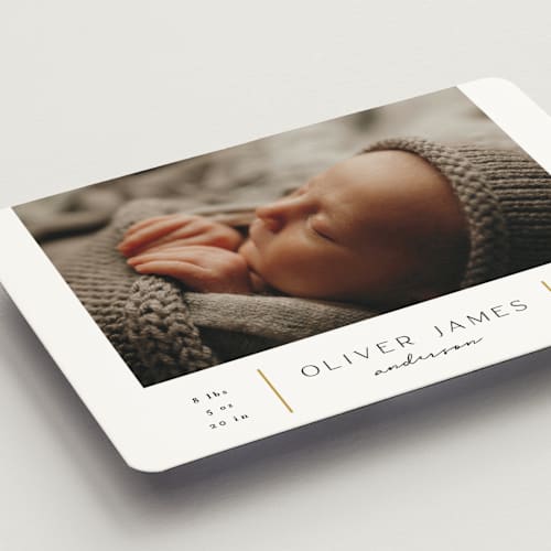 This is a cotton birth announcement magnets with standard by Iveta Angelova called new day printing on magnet paper in magnet