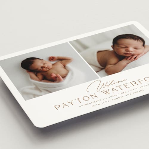 This is a cocoa birth announcement magnets with standard by chocomocacino called gujiya printing on magnet paper in magnet
