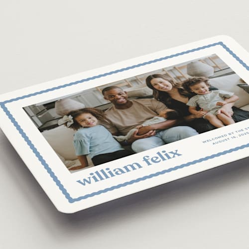 This is a water birth announcement magnets with standard by Lea Delaveris called first impression printing on magnet paper in magnet