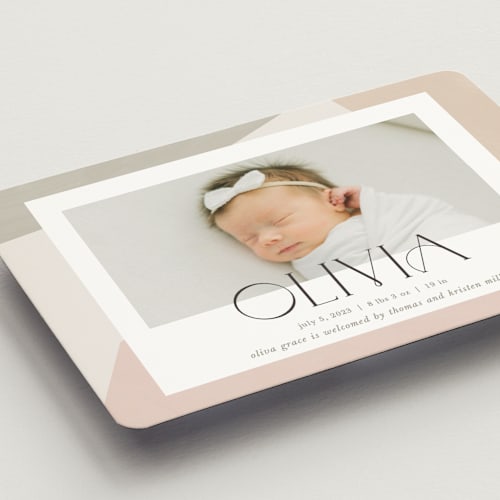 This is a sherbet birth announcement magnets with standard by Pixel and Hank called artful printing on magnet paper in magnet