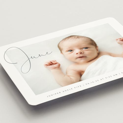 This is a storm birth announcement magnets with standard by Olivia Raufman called chic introduction printing on magnet paper in magnet