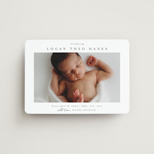 This is a sugar birth announcement magnets with standard by Chris Griffith called frame of happiness printing on magnet paper in magnet