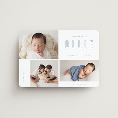 This is a sky birth announcement magnets with standard by Kristie Kern called sweet gallery printing on magnet paper in magnet