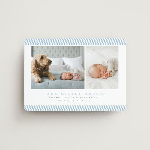 This is a sky birth announcement magnets with standard by Nicoletta Savod called sweet one printing on magnet paper in magnet
