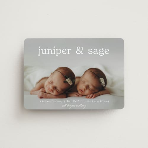 This is a cloud birth announcement magnets with standard by Brittany Braithwaite called sweet nostalgia printing on magnet paper in magnet