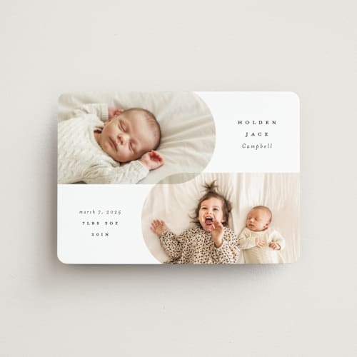 This is a stone birth announcement magnets with standard by Brianne Larsen called overlap printing on magnet paper in magnet