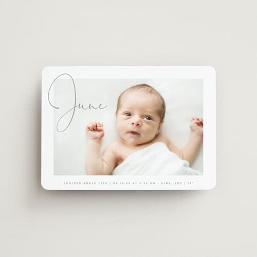 This is a storm birth announcement magnets with standard by Olivia Raufman called chic introduction printing on magnet paper in magnet
