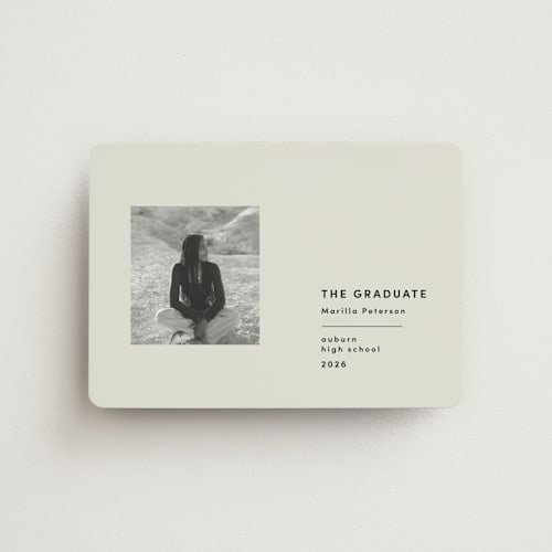 This is a sandstone graduation announcements with standard by Bryanna Mehner called modern achievement printing on magnet paper in magnet