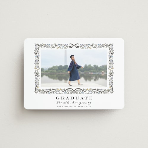 This is a ink graduation announcements with standard by Petra Kern called floristica printing on magnet paper in magnet