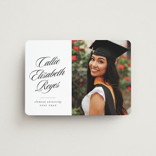 This is a newspaper graduation announcements with standard by Lea Delaveris called most classic printing on magnet paper in magnet