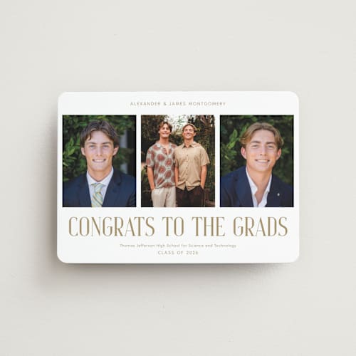This is a parchment graduation announcements with standard by Paola Benenati called the grads printing on magnet paper in magnet