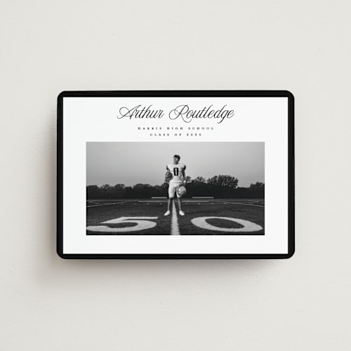 This is a nero graduation announcements with standard by Pati Cascino called silo printing on magnet paper in magnet