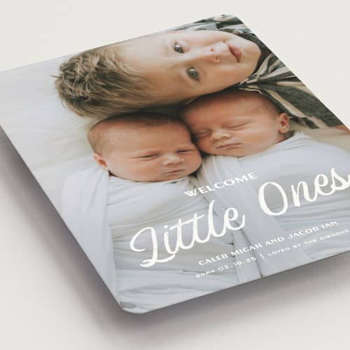 This is a bunny birth announcement magnets with standard by Sarah Cohn called vintage printing on magnet paper in magnet