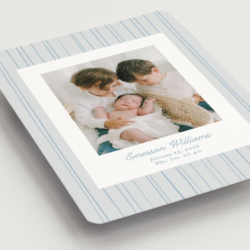 This is a sky birth announcement magnets with standard by Tamara Hilje called rayitas printing on magnet paper in magnet