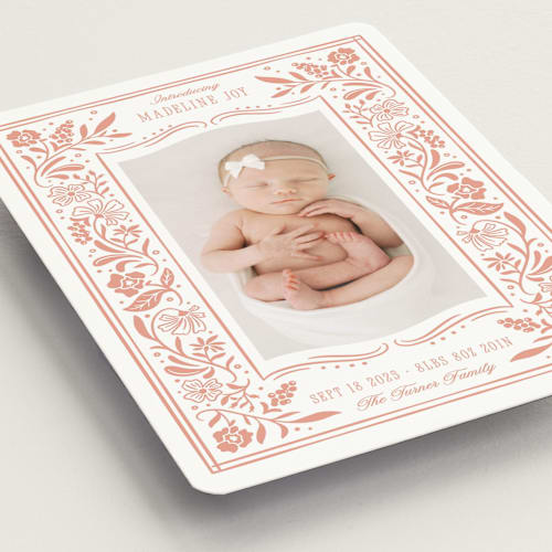 This is a sweet birth announcement magnets with standard by Erin German called storybook printing on magnet paper in magnet