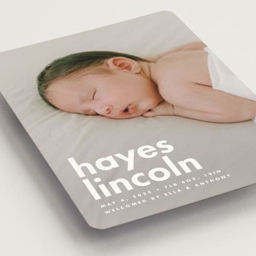 This is a cloud birth announcement magnets with standard by Ellen Schlegelmilch called hayes printing on magnet paper in magnet