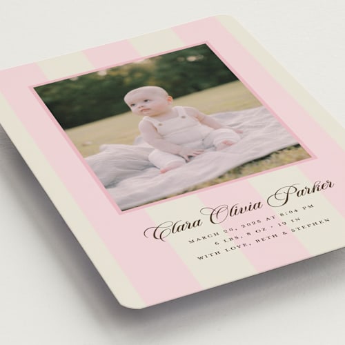 This is a fragola birth announcement magnets with standard by Megan Davis called gelato printing on magnet paper in magnet