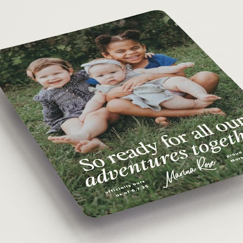 This is a cloud birth announcement magnets with standard by Erin L. Wilson called together printing on magnet paper in magnet