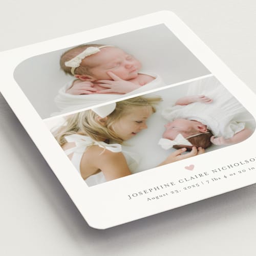 This is a cotton candy birth announcement magnets with standard by Jessica Williams called camber printing on magnet paper in magnet