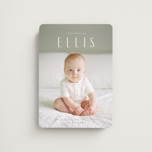 This is a whipped cream birth announcement magnets with standard by Jennifer Wick called in name only printing on magnet paper in magnet