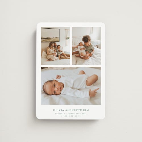 This is a shortcake birth announcement magnets with standard by Bramble Studio called windows to our heart printing on magnet paper in magnet