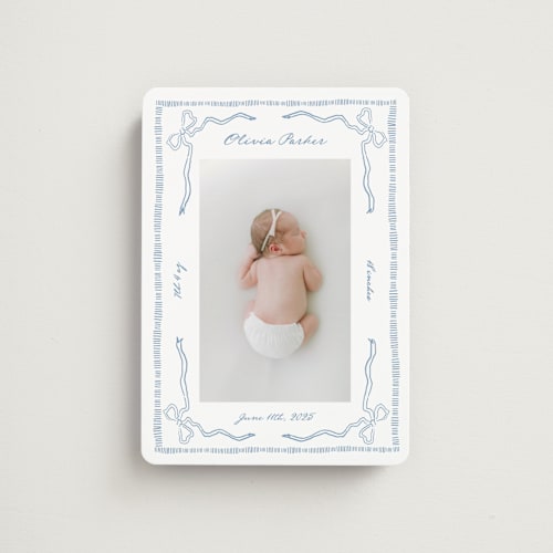This is a sky birth announcement magnets with standard by Jelena Vuletic called arabella printing on magnet paper in magnet