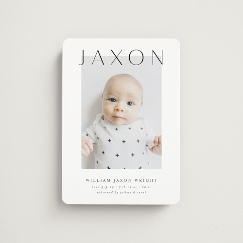 This is a ash birth announcement magnets with standard by Lehan Veenker called lift printing on magnet paper in magnet