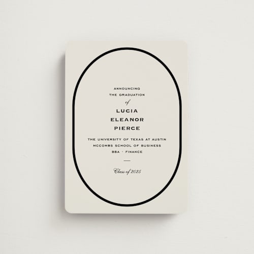 This is a tuxedo graduation announcements with standard by Megan Davis called commence printing on magnet paper in magnet