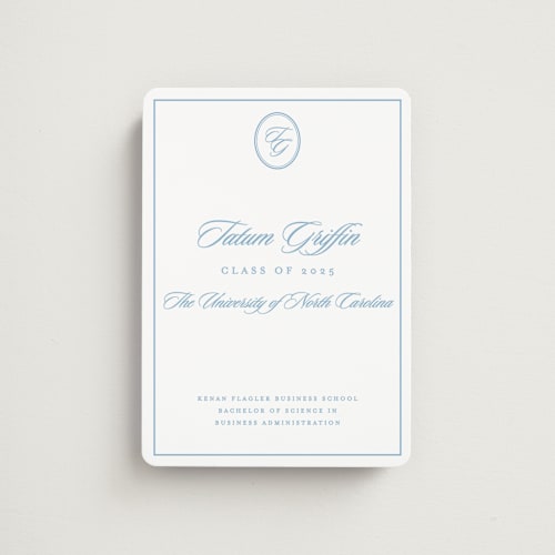 This is a capri graduation announcements with standard by Creo Study called scripted printing on magnet paper in magnet