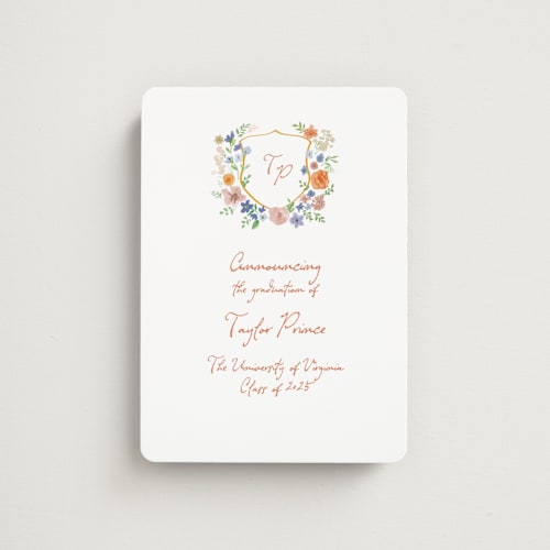 This is a hoos graduation announcements with standard by Cass Loh called wildflowers crest printing on magnet paper in magnet
